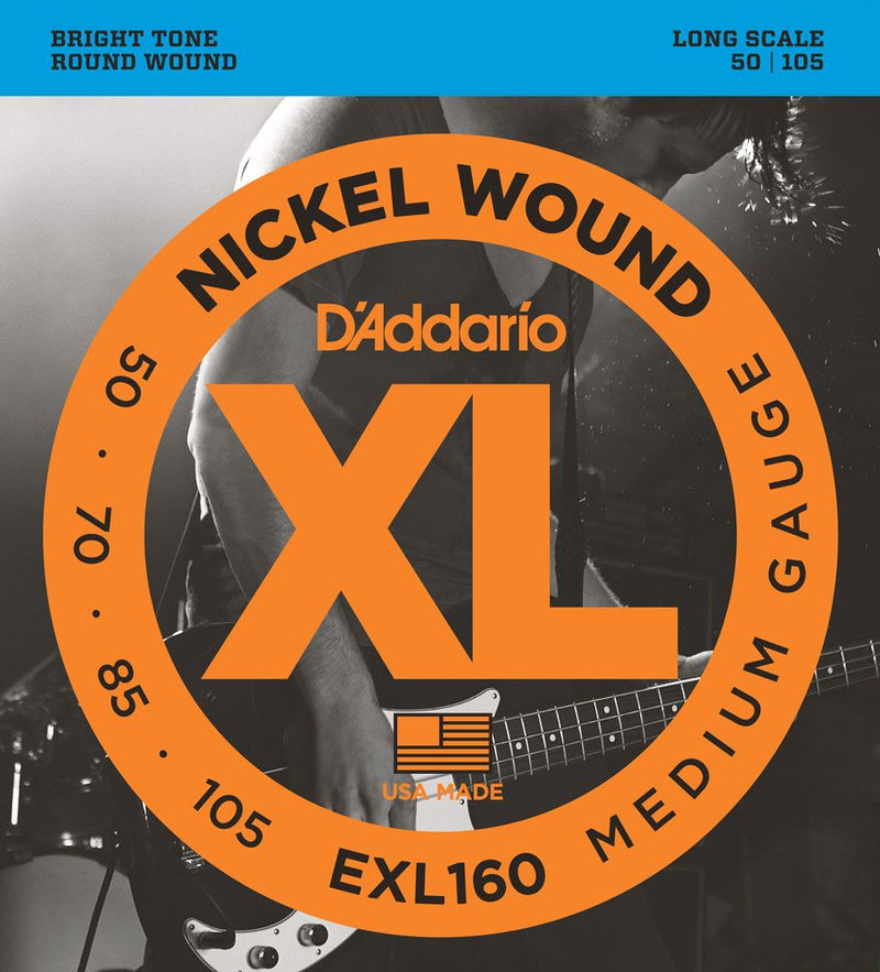 D'Addario EXL160 Nickel Wound 50-105 Medium Gauge Long Scale Electric Bass Strings