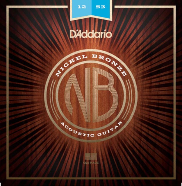 D'Addario NB1253 Nickel Bronze 12-53 Light Gauge Acoustic Guitar Strings