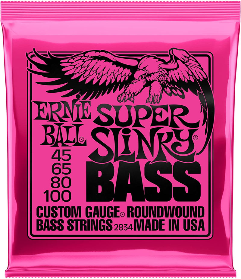 Ernie Ball P02834 Super Slinky 45-100 Nickel Wound Bass Guitar Strings - 4-String