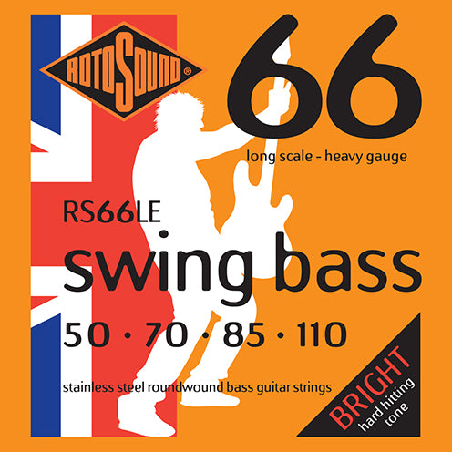 Rotosound RS66LE Swing Bass 66 Stainless Steel Bass Guitar Strings 50-110