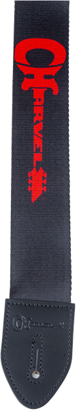 Charvel Strap, Black with Red Logo