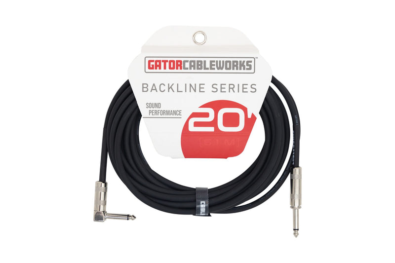 Gator CableWorks 20 Foot Strt To RA Instrument Cable GCWB-INS-20RA