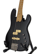 Charvel Pro-Mod San Dimas Bass, Satin Black, Side One Close