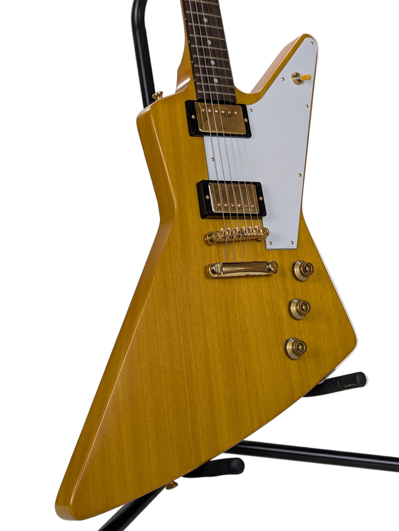 Epiphone Explorer, Korina Natural, Side One Close