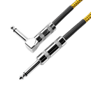 Gator Backline - 10ft Straight to Right Angle Braided Instrument Cable - Brown/Yellow Gator Cases