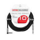 Gator Backline - 10ft Straight to Right Angle Instrument Cable Gator Cases