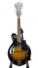 A Kentucky KM-750 Deluxe F-model Mandolin with a sunburst finish, displayed on a white background.