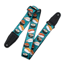 Levy's Guitar Strap - Tasty Grooves Poly - Teal Sushi Roll Gator Cases