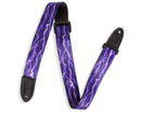 Levy's Kids - 1.5" Guitar Strap - Purple Lightning Bolts Gator Cases