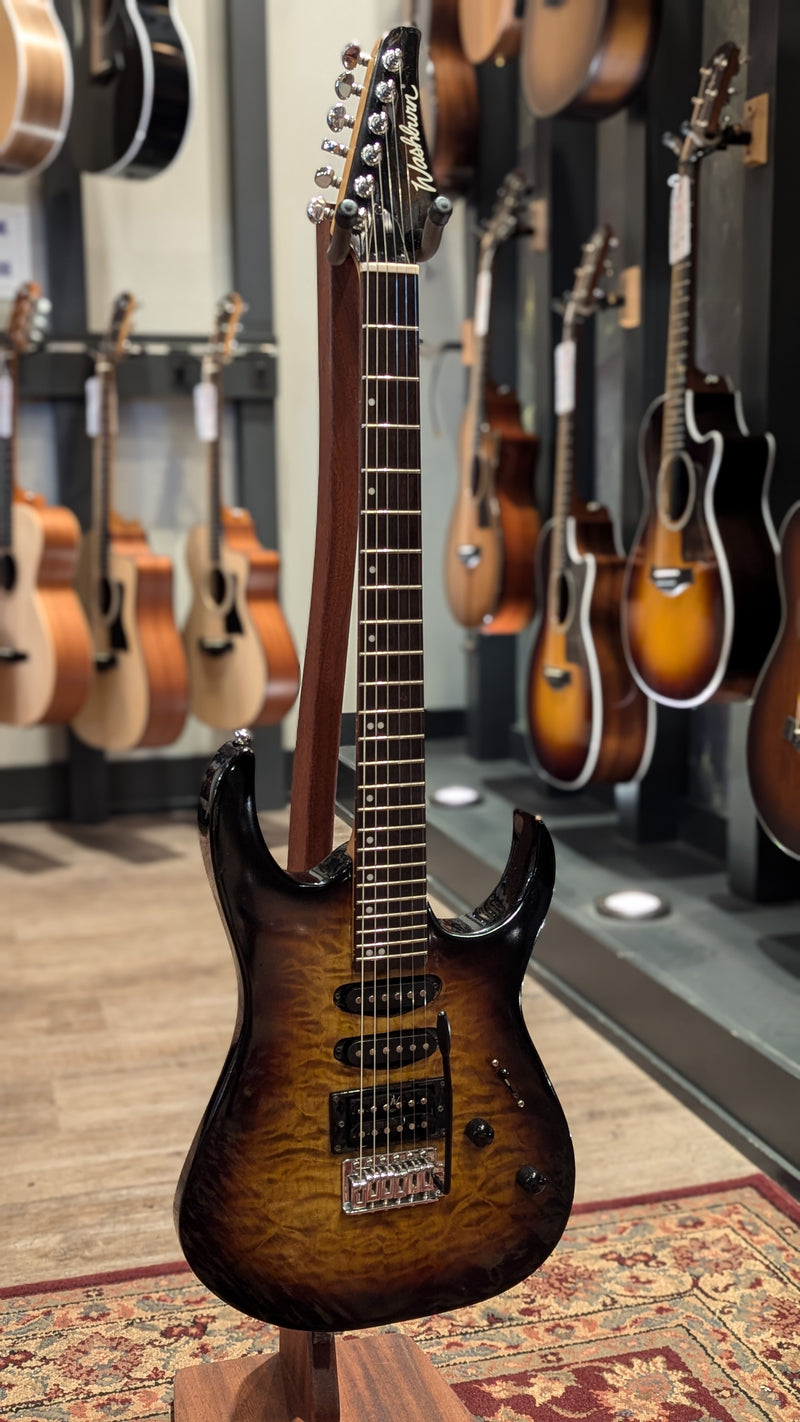 Washburn Quilted Maple Blackburst SSH Electric Guitar