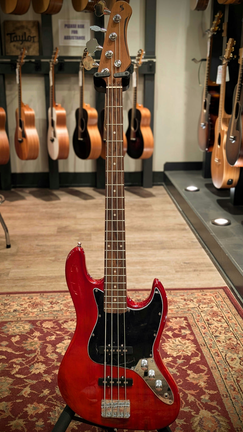 Stagg SBJ−30-STF-RED Standard "J" Electric Bass Guitar Fiesta Red