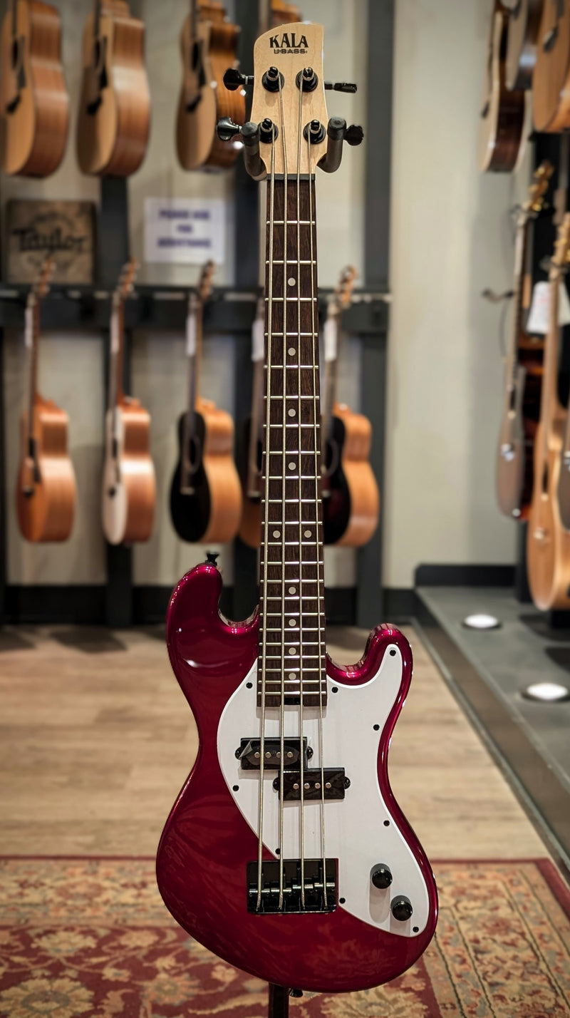 Kala Solid Body 4-String Metallic Red Fretted U-BASS