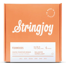 Stringjoy Foxwoods | Balanced Super Light Gauge (11-52) Coated Phosphor Bronze Acoustic Guitar Strings