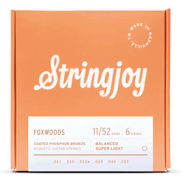 Stringjoy Foxwoods | Balanced Super Light Gauge (11-52) Coated Phosphor Bronze Acoustic Guitar Strings