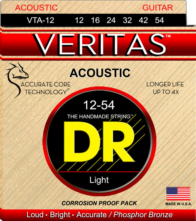 DR VERITAS Acoustic Strings w/ACT Light 12-54