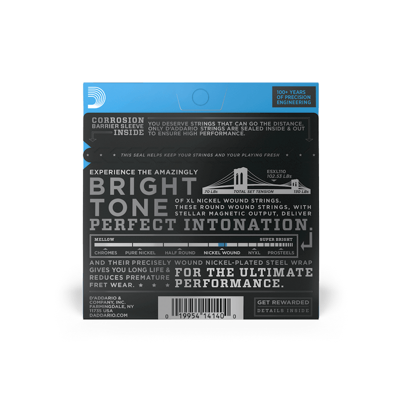 D'Addario ESXL110 Double Ball End Nickel Wound 10-46 Regular Light Electric Guitar Strings