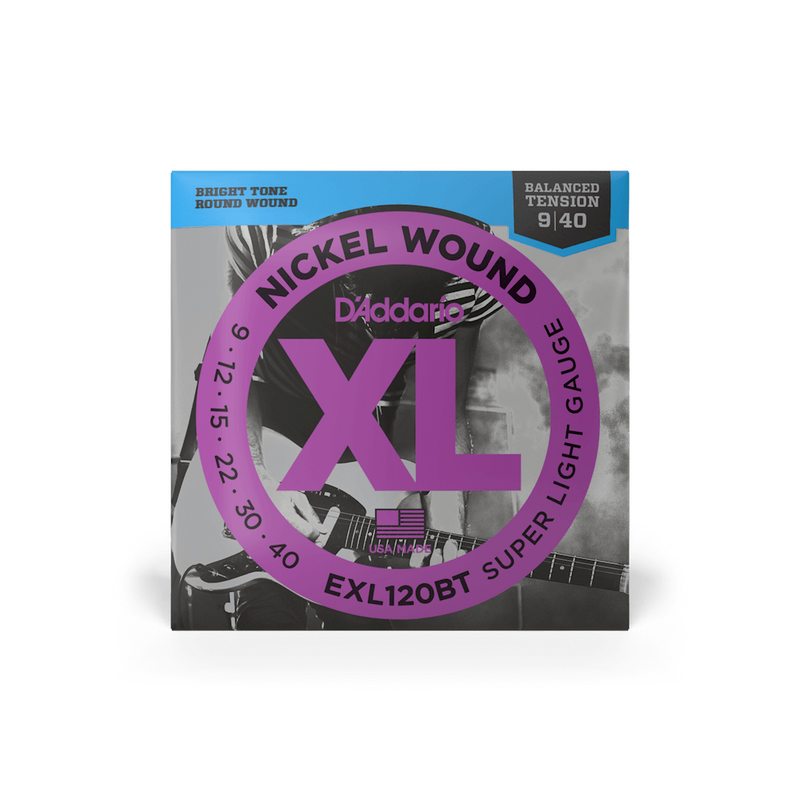 D'Addario EXL120BT XL Nickel Balanced Tension 09-40 Super Light Gauge Electric Guitar Strings