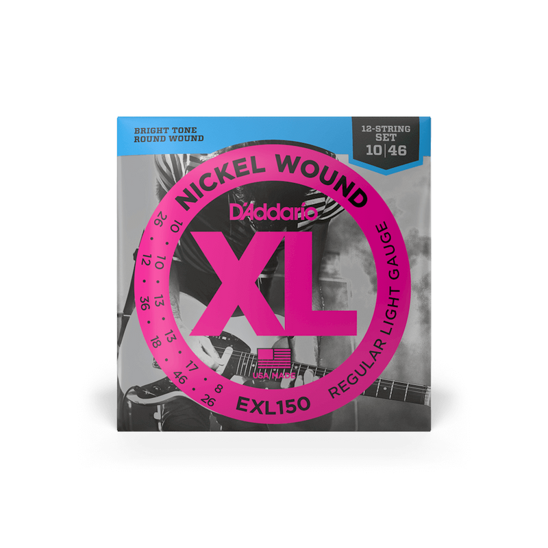 D'addario EXL150 XL Nickel 10-46 Regular Light 12-String Electric Guitar Strings