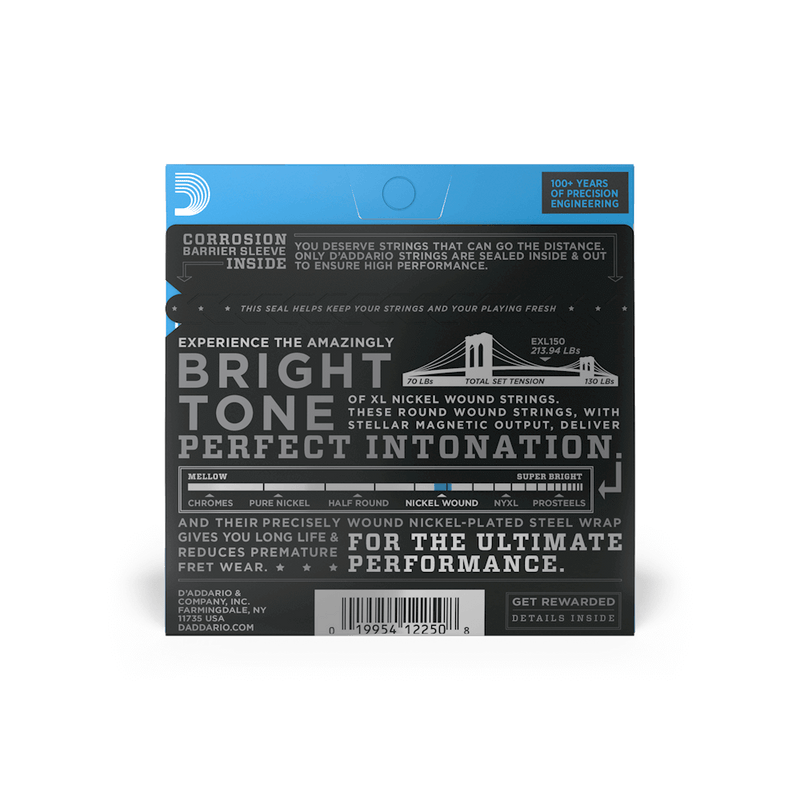 D'addario EXL150 XL Nickel 10-46 Regular Light 12-String Electric Guitar Strings