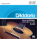 D'Addario EJ40 Silk and Steel 11-47 Light Gauge Folk Acoustic Guitar Strings
