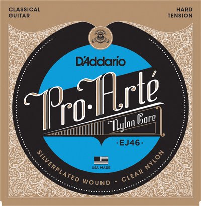 D'Addario EJ46 Pro Arte Nylon Core Silverplated Wound Hard Tension Clear Nylon Classical Guitar Strings
