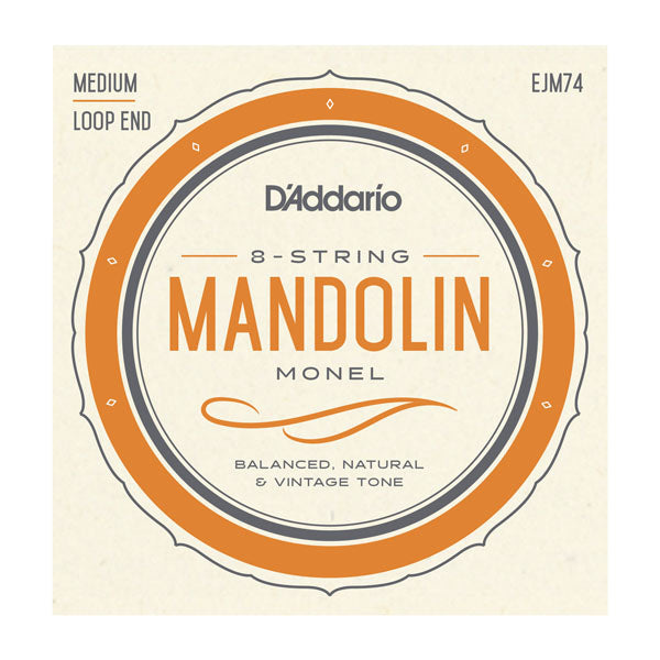 D'Addario EJM74 Monel 11-40 Medium Gauge Loop End Mandolin Strings