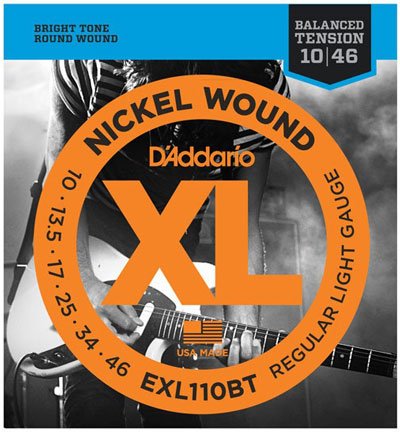 D'Addario EXL110BT Nickel Wound Balanced Tension 10-46 Regular Light Gauge Electric Guitar Strings