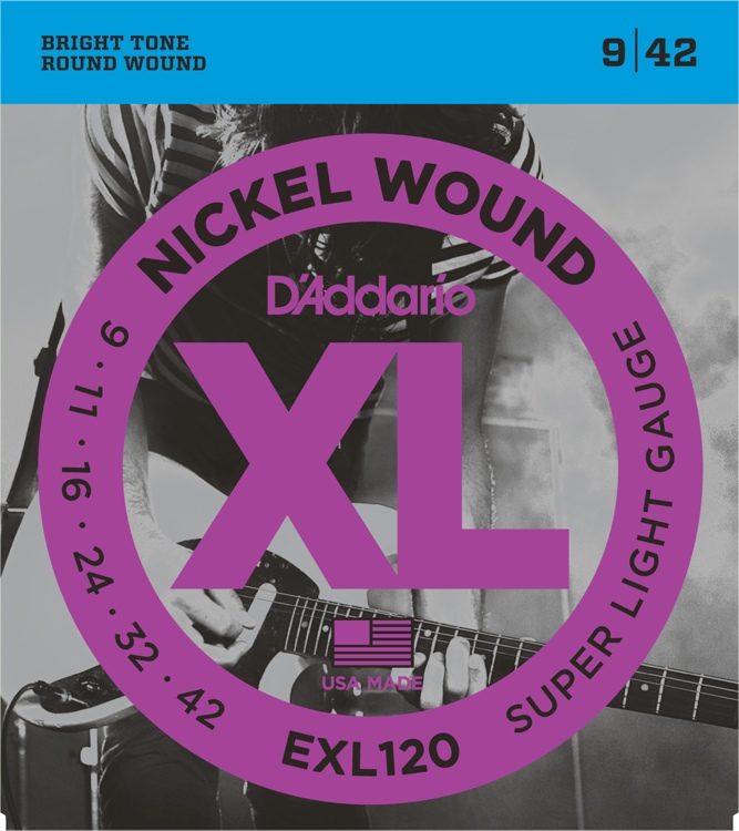 D'Addario EXL120 Nickel Wound 09-42 Super Light Gauge Electric Guitar Strings