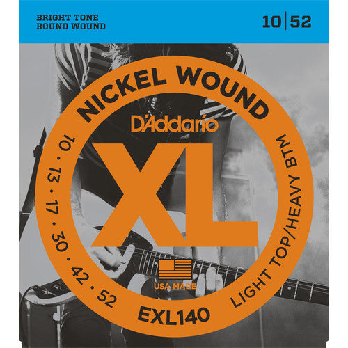 D'Addario EXL140 Nickel Wound 10-52 Light Top/Heavy Bottom Gauge Electric Guitar Strings