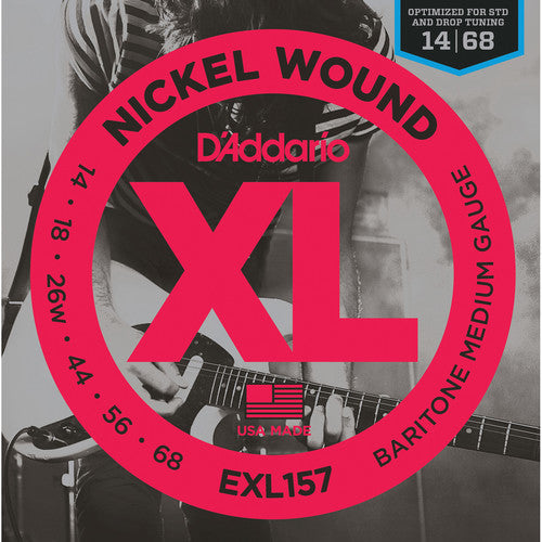 D'Addario EXL157 Nickel Wound 14-68 Medium Gauge Baritone Guitar Strings