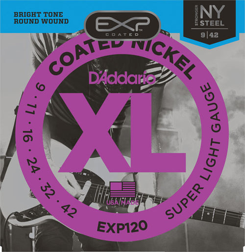D'Addario EXP120 Coated Nickel 09-42 Super Light Gauge Electric Guitar Strings