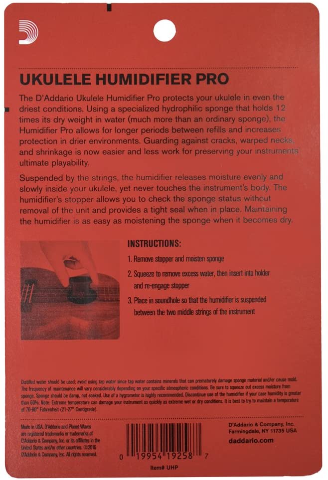 D'Addario UHP Ukulele Humidifier Pro
