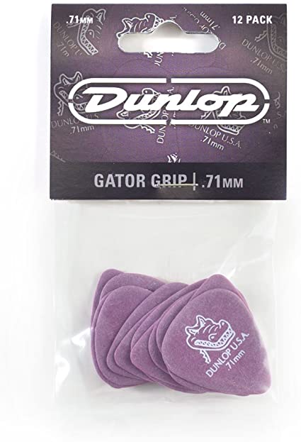 Dunlop 417P071 Gator Grip Guitar Picks .71mm Purple - 12 Pack