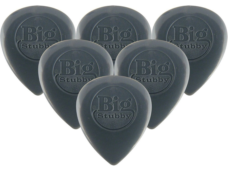 Dunlop 445P300 Nylon Big Stubby Guitar Picks, 3.0mm Black - 6 Pack