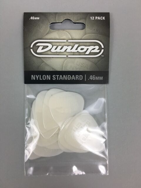 Dunlop 44P046 Nylon Standard Guitar Picks, .46mm White - 12Pack