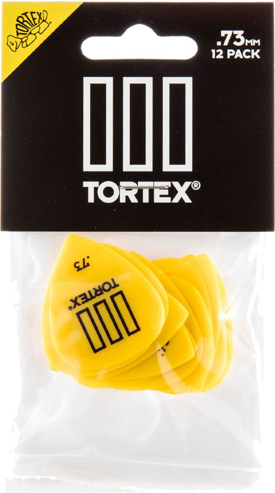 Dunlop 462P073 Tortex TIII .73mm Yellow Guitar Picks - 12 Pack