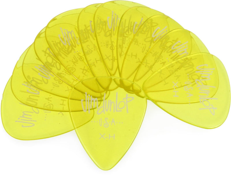 Dunlop 486P-XHVY Gels Players Guitar Picks, Yellow X-Heavy - 12 Pack