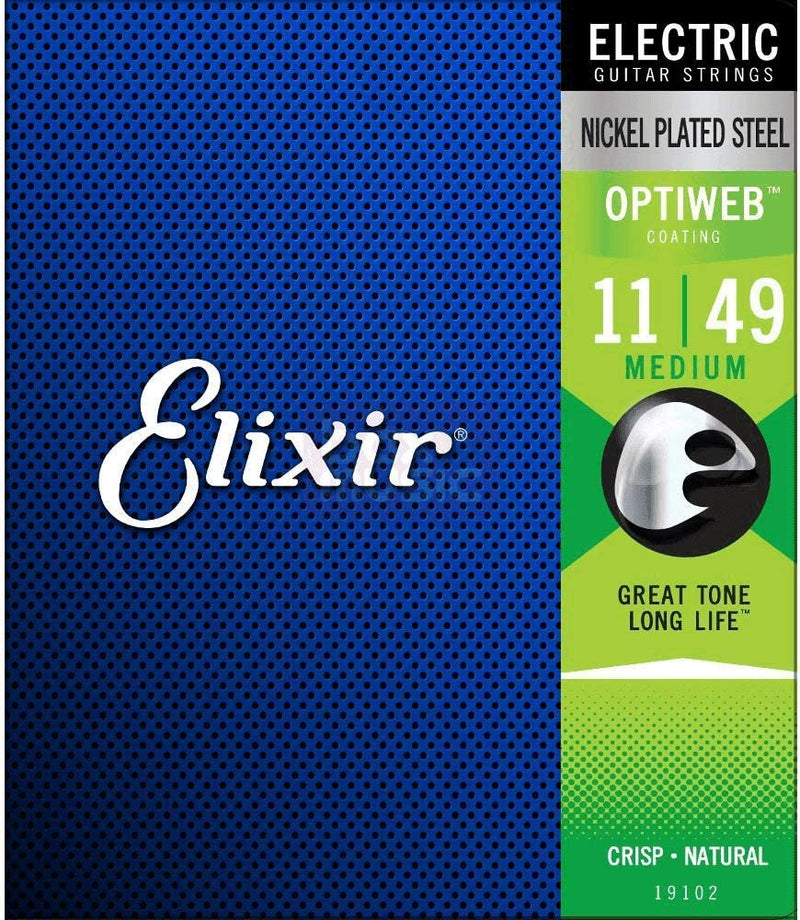Elixir Optiweb Nickel Plated 11-49 Medium Gauge Electric Guitar Strings