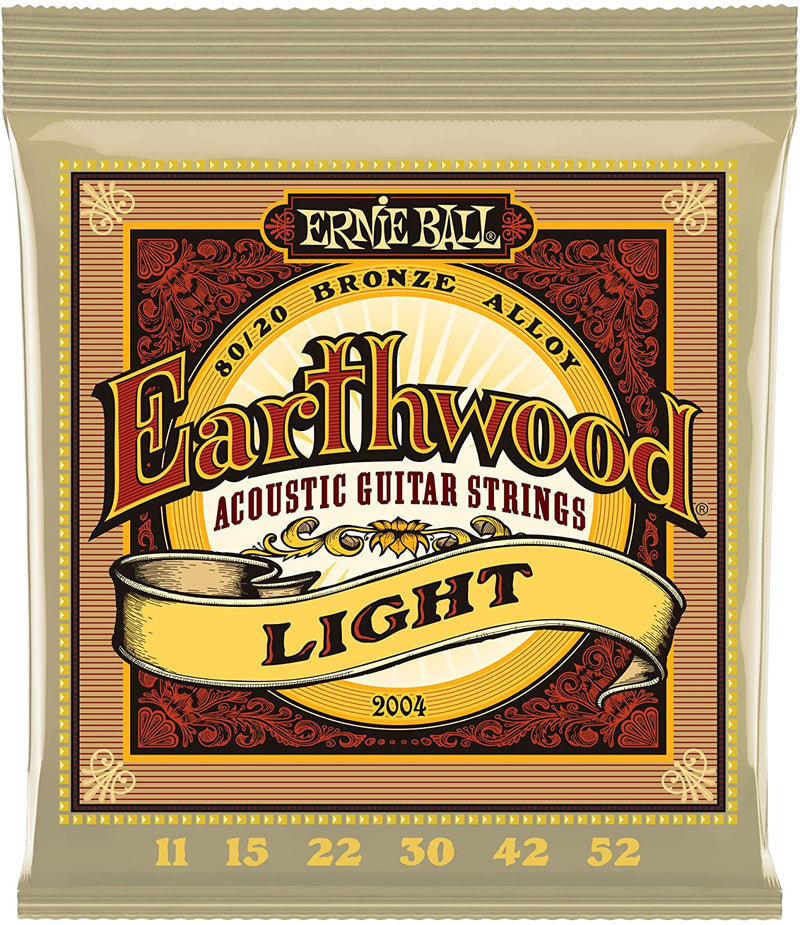 Ernie Ball P02004 Earthwood 80/20 Bronze 11-52 Light Gauge Acoustic Guitar Strings