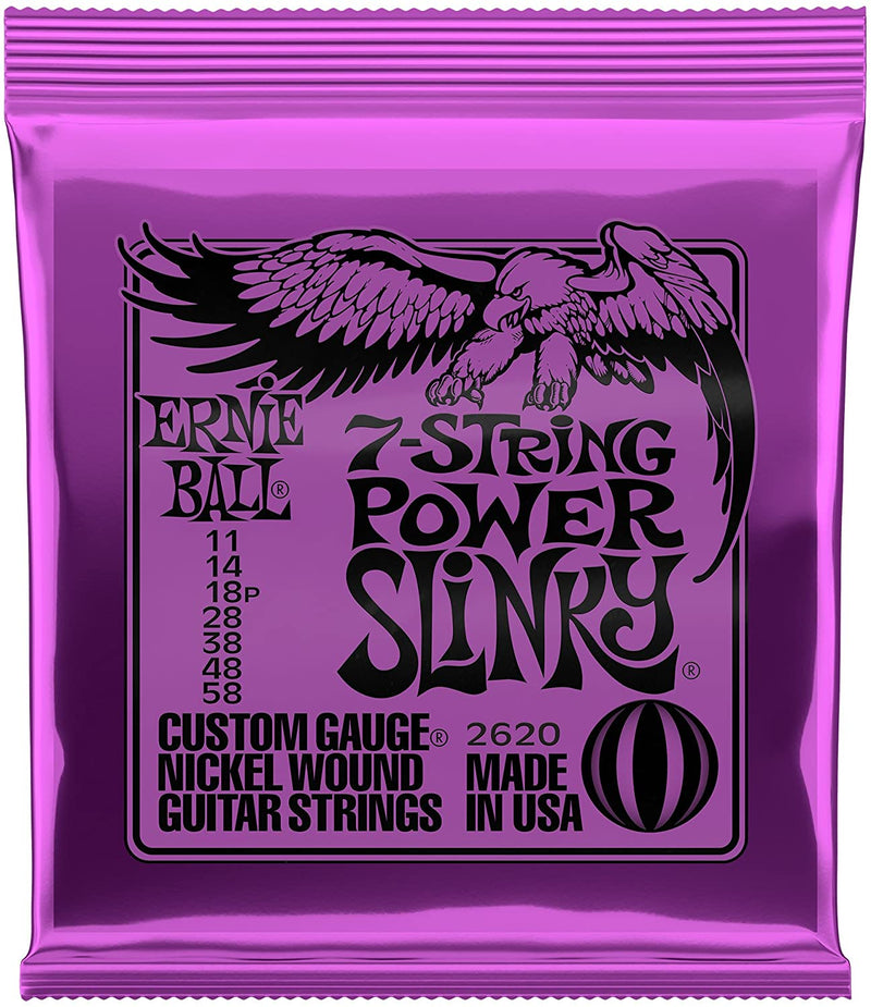 Ernie Ball P02620 Power Slinky 11-58 Nickel Wound Electric Guitar Strings - 7-String