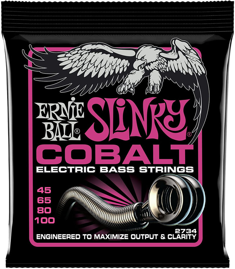 Ernie Ball P02734 Cobalt Super Slinky 45-100 Electric Bass Guitar Strings - 4-String