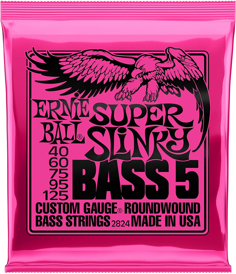 Ernie Ball P02824 Super Slinky 40-125 Nickel Wound Bass Guitar Strings - 5-String