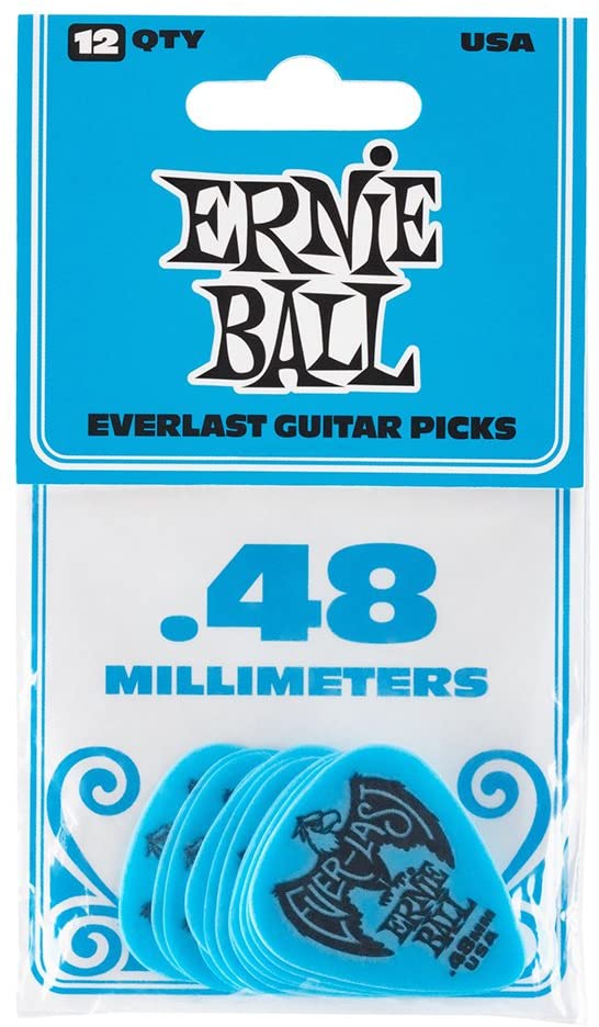 Ernie Ball P09181 .48mm Blue Everlast Guitar Picks - 12 Pack