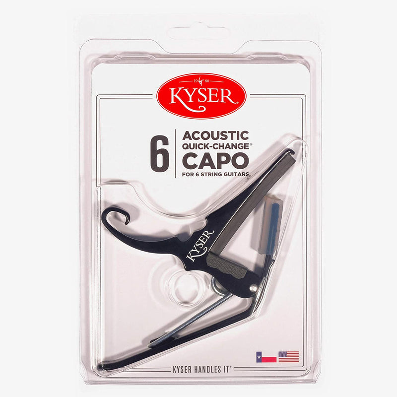Kyser KG6BK Quick-Change Capo for 6-String Acoustic Guitars - Black