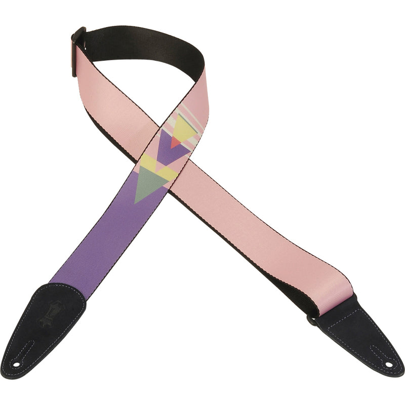 Levy's MPSDS2-002 2" Polyester Sublimation Printed Purple & Pink Guitar Strap
