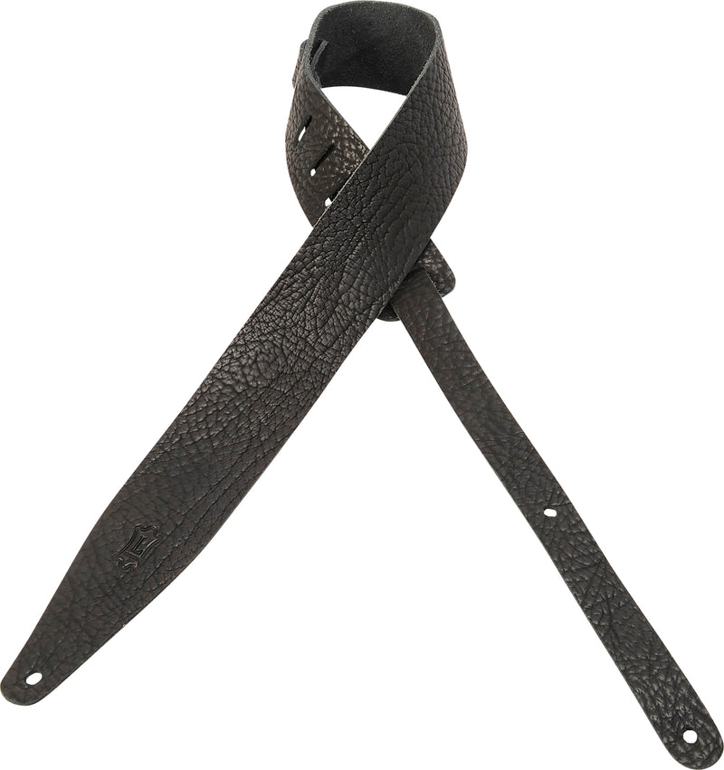 Levy MVR317RTS-BLK Basic Leather Guitar Strap - Black