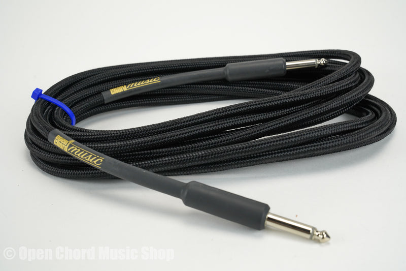 Open Chord CLOTH-18.BLK-I 18ft Cloth Covered Instrument Cable - Black