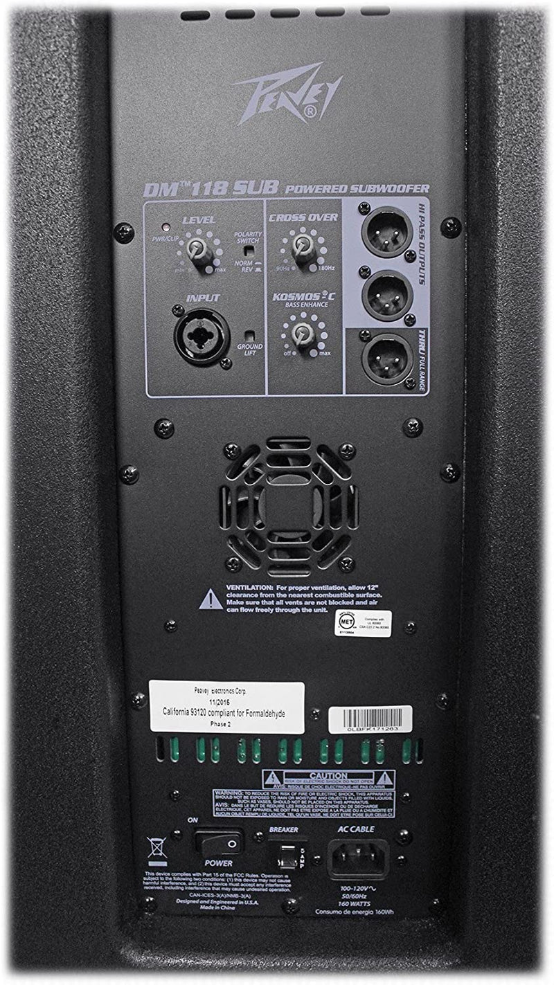 Peavey 03614760 DM118 18" Powered Subwoofer Cabinet