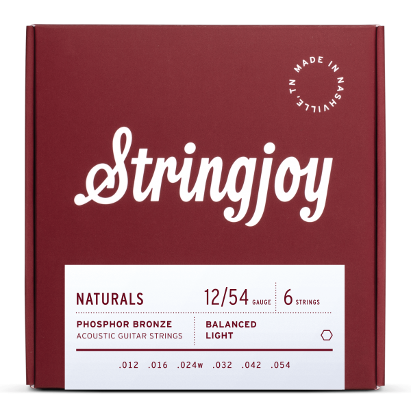 Stringjoy Naturals | Light Gauge (12-54) Phosphor Bronze Acoustic Guitar Strings