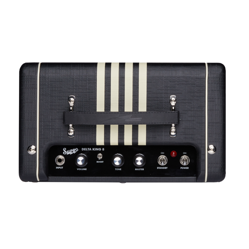 Supro 1818BC_US Delta King 8 Black with Creme Stripes Guitar Amplifier